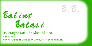 balint balasi business card