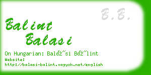 balint balasi business card